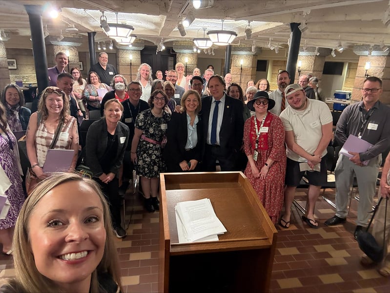 EFMN Executive Director Jenna Carter takes a selfie with Day at the Capitol Attendees